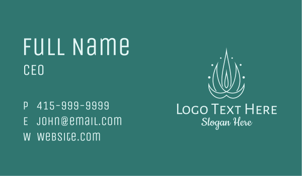 Minimalist Aloe Vera Plant  Business Card Design Image Preview