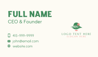 Woman Hat Leaf Business Card Design