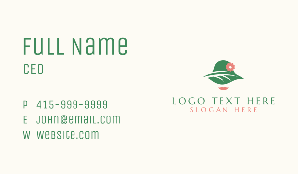 Woman Hat Leaf Business Card Design Image Preview