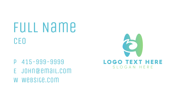 Organic Letter H Business Card Design Image Preview