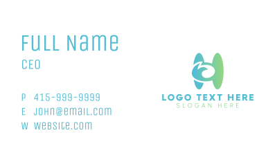 Organic Letter H Business Card Image Preview