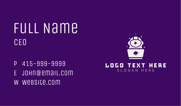 Space Game Laptop Business Card Design Image Preview