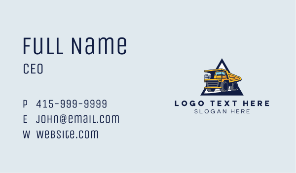 Waste Dump Truck Business Card Design Image Preview
