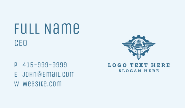 Blue Engine Repair Garage Business Card Design Image Preview