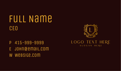 Royal Gold Shield Letter Business Card Image Preview