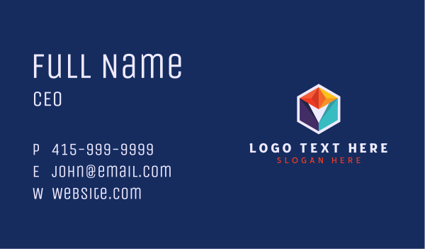 Multicolor Geometric Cube Business Card Design Image Preview