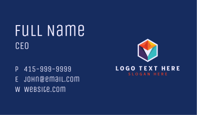 Multicolor Geometric Cube Business Card Image Preview