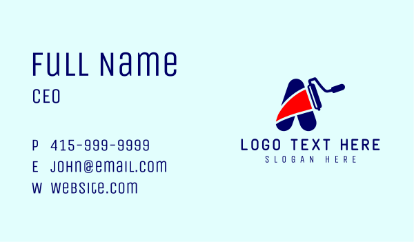 Paint Roller Letter A Business Card Design Image Preview