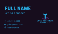 Glitch Portal Gaming Letter T Business Card Preview