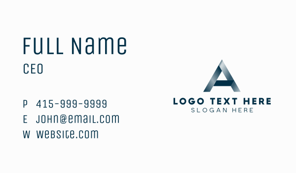 Metallic Ribbon Letter A Business Card Design Image Preview