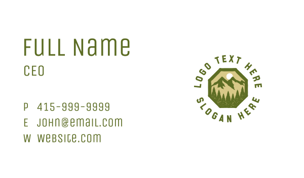Mountain Forest Explorer Business Card Design Image Preview