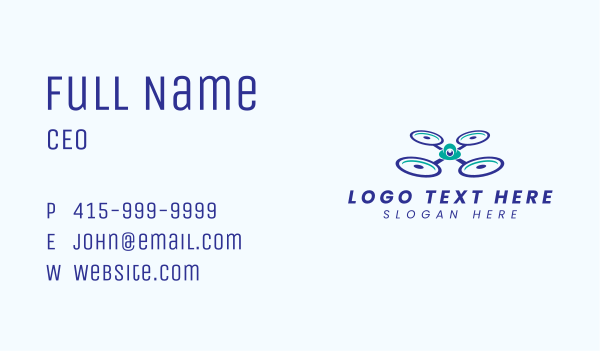 Flying Propeller Drone Business Card Design Image Preview