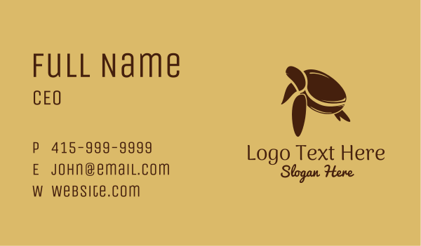 Eco Coffee Bean Turtle Business Card Design Image Preview