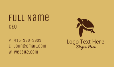 Eco Coffee Bean Turtle Business Card Image Preview
