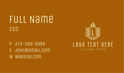 Crown Wreath Lettermark Business Card Image Preview