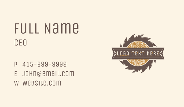 Wood Gear Saw Business Card Design Image Preview