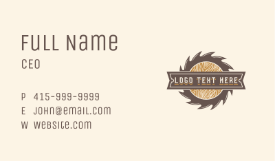 Wood Gear Saw Business Card Image Preview