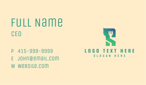 Letter R Cafeteria Fork Business Card Design Image Preview