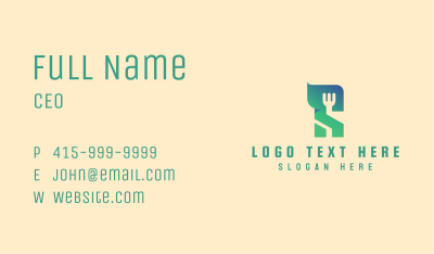 Letter R Cafeteria Fork Business Card Image Preview
