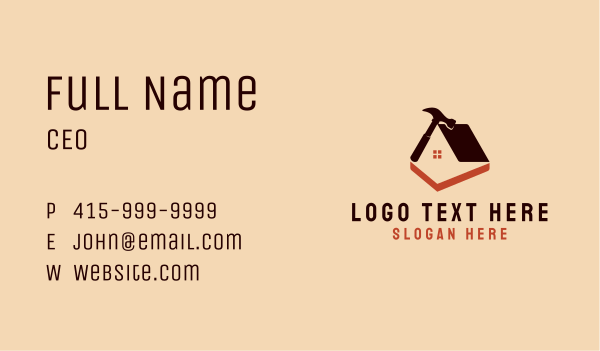 Hammer Roofing Construction Business Card Design Image Preview