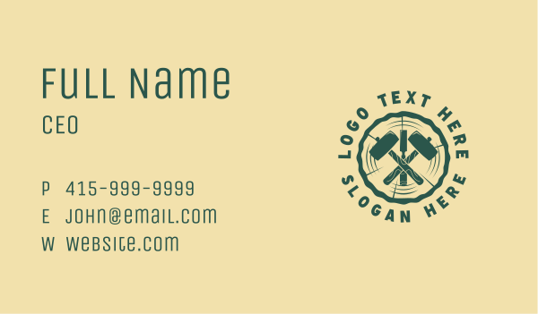 Chisel Mallet Woodworking  Business Card Design Image Preview