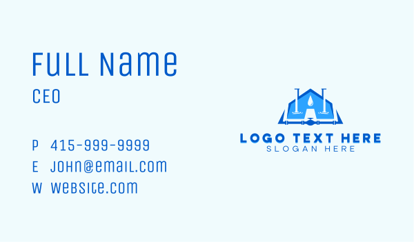 House Pipe Valve Plumbing Business Card Design