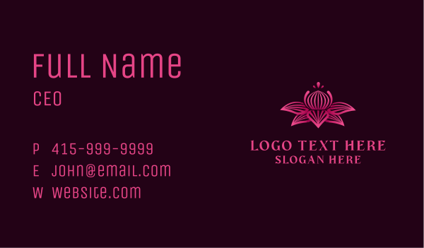 Lotus Spa Wellness Business Card Design Image Preview