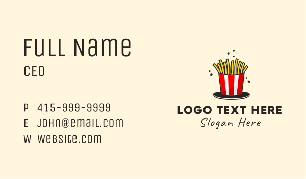Fast Food French Fries Business Card Design Image Preview