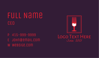 Wine Bar Restaurant  Business Card Image Preview