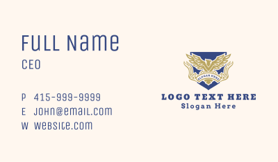 Military Eagle Shield  Business Card