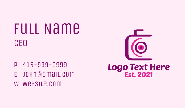 Purple Photography Studio  Business Card Design Image Preview