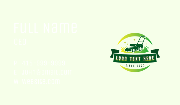 Lawn Mower Trimmer Business Card Design Image Preview