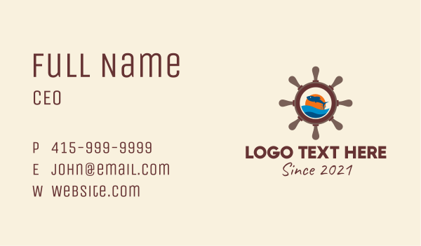 Marine Fishing Wheel Business Card Design Image Preview