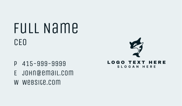 Wild Orca Whale Business Card Design Image Preview