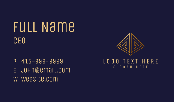 Gold Finance Pyramid Business Card Design Image Preview