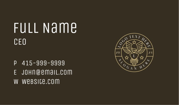 Eagle Wings Crest Business Card Design Image Preview