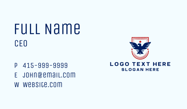 American Eagle Shield Business Card Design Image Preview