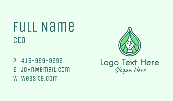 Green Natural Lady Business Card Design Image Preview
