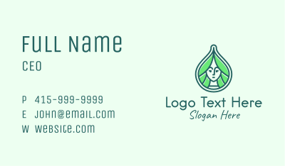 Green Natural Lady Business Card Image Preview
