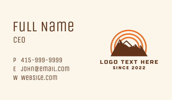 Mountain Outdoor Travel Business Card Design Image Preview