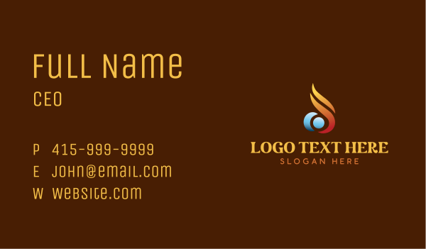 Abstract Energy Fire Ice Business Card Design Image Preview