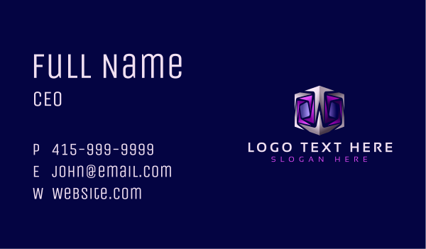 Cyber Tech Cube Business Card Design Image Preview