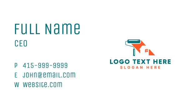 Home Paint Roller Business Card Design Image Preview