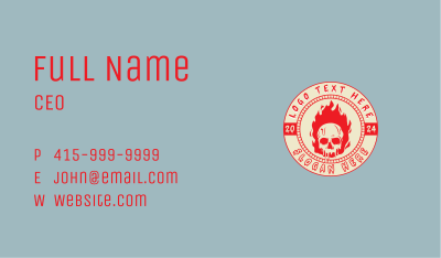 Flaming Skull Fire Business Card Image Preview