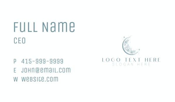 Holistic Floral Moon Business Card Design Image Preview