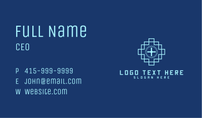 Blue Worship Cross Business Card Image Preview