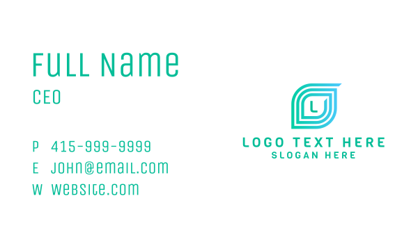 Modern Gradient Letter  Business Card Design Image Preview