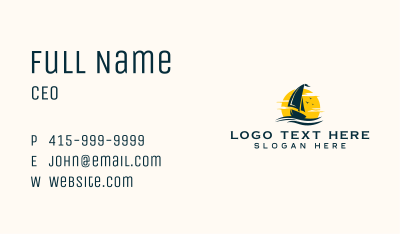 Ocean Boat Sailing Business Card Image Preview