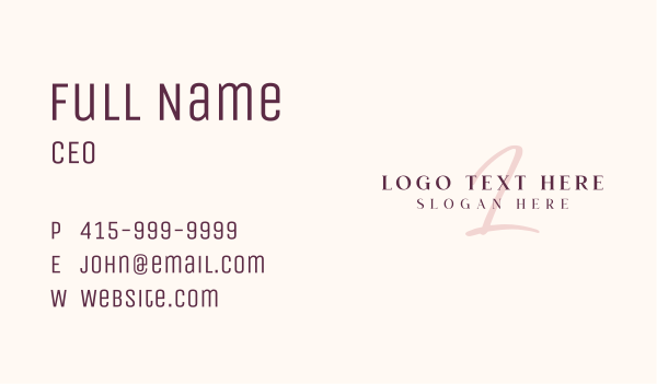 Feminine Brand Lettermark Business Card Design Image Preview