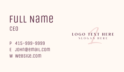 Feminine Brand Lettermark Business Card Image Preview